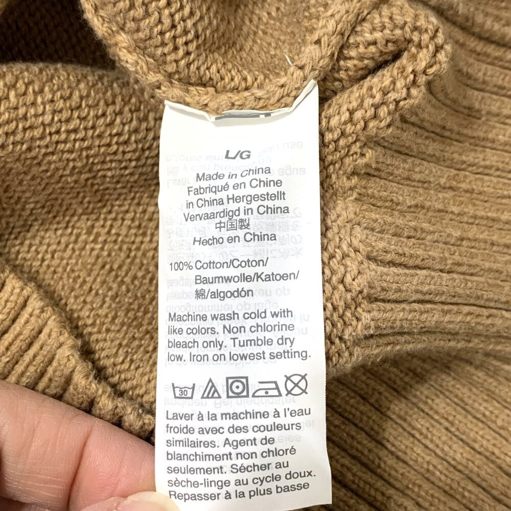 J.Crew Sweater Women Brown Long Sleeves Size L Turtle Neck Diamond Bead Accents - Picture 11 of 12